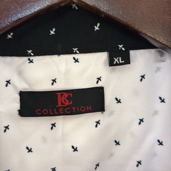 BC collections Men's White Patterned Shirt modern fit size XL/ Button down - Picture 4 of 9
